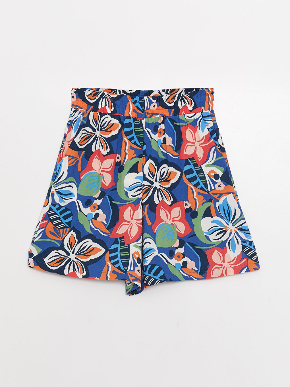 Karışık Beli Lastikli Rahat Kalıp Desenli Kadın Şort-5