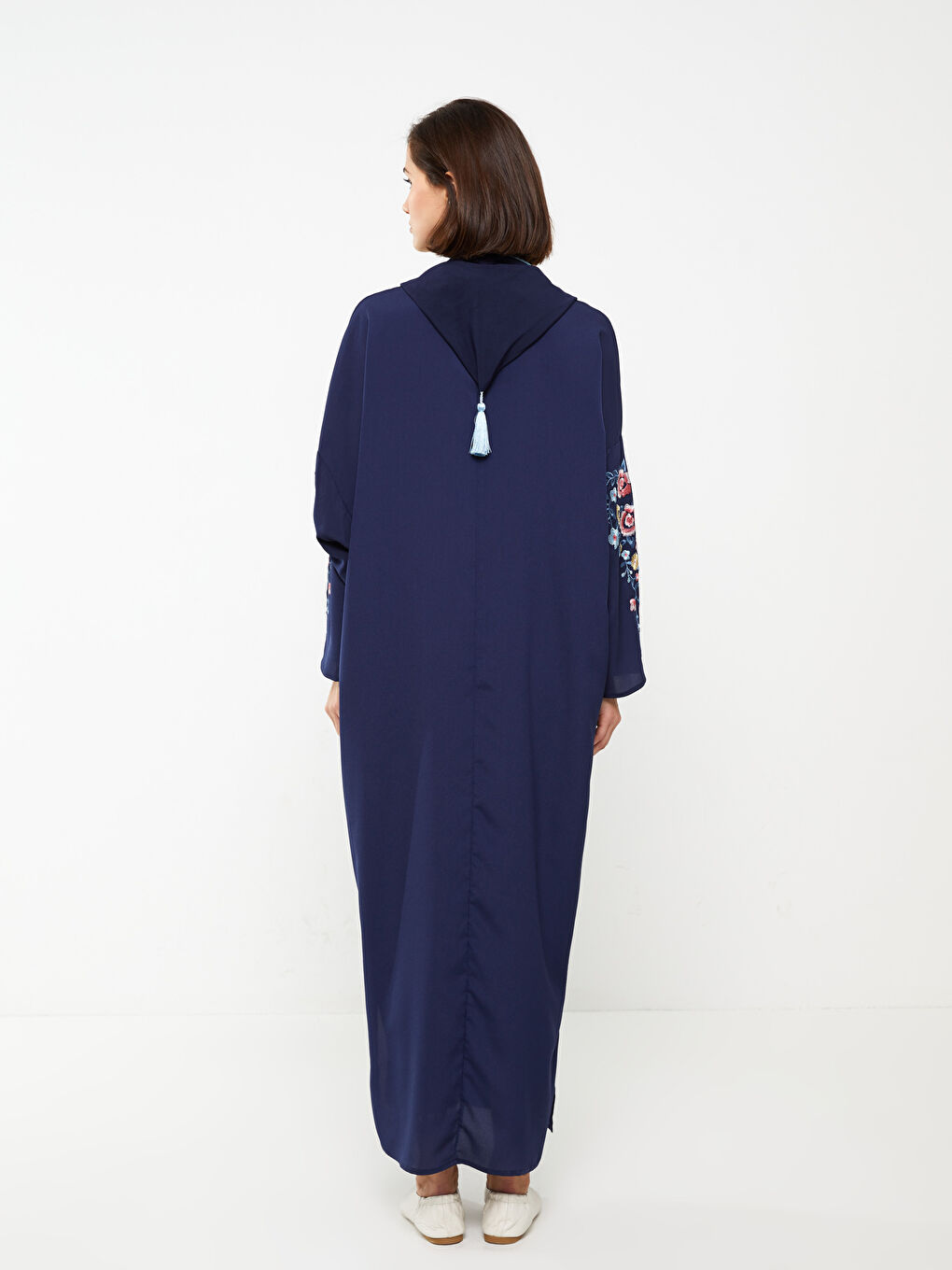Hooded Embroidered Long Sleeve Oversize Women's Dress -S3CQ91Z8-HFH