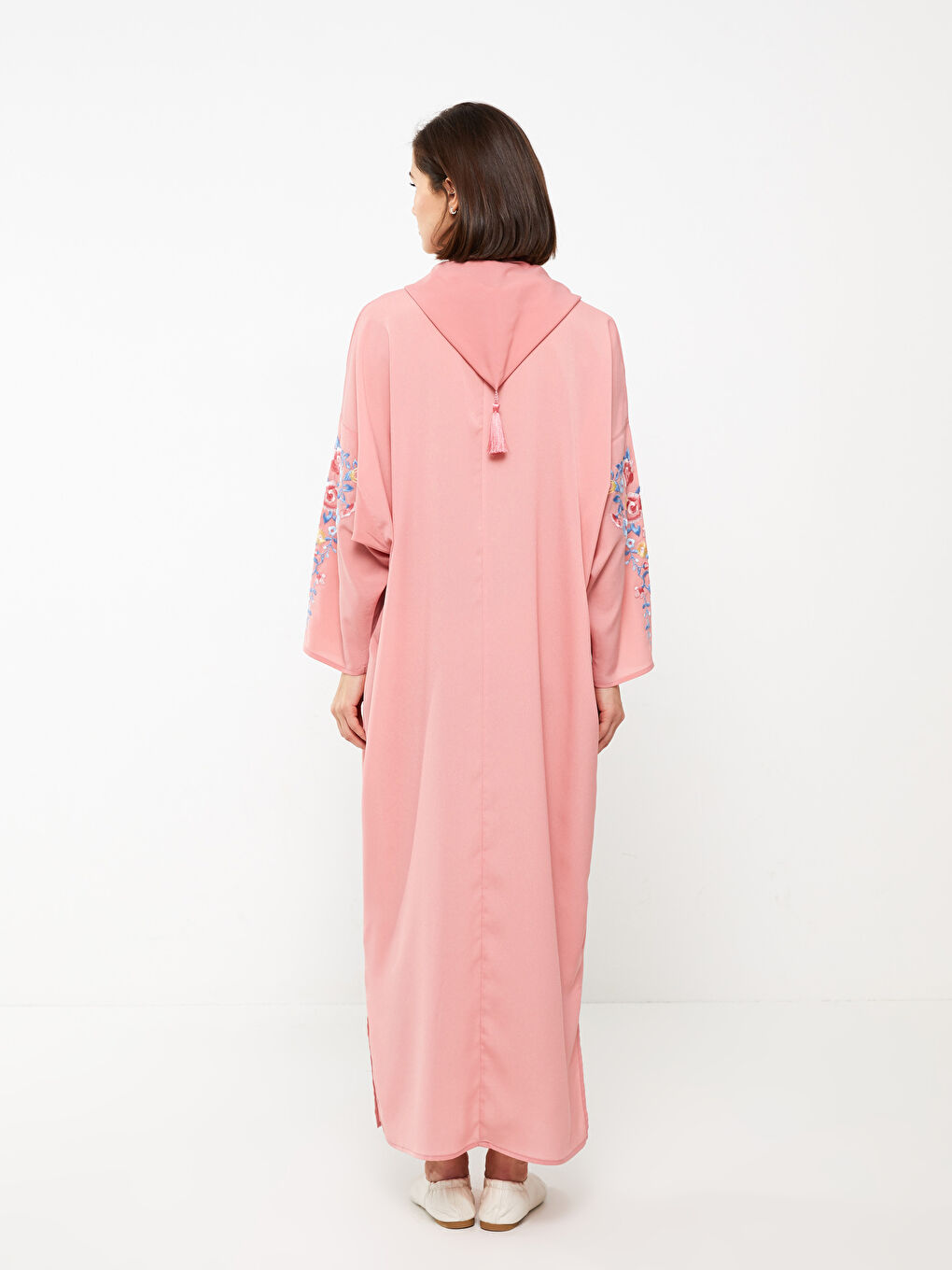 Hooded Embroidered Long Sleeve Oversize Women's Dress -S3CQ91Z8-QPS