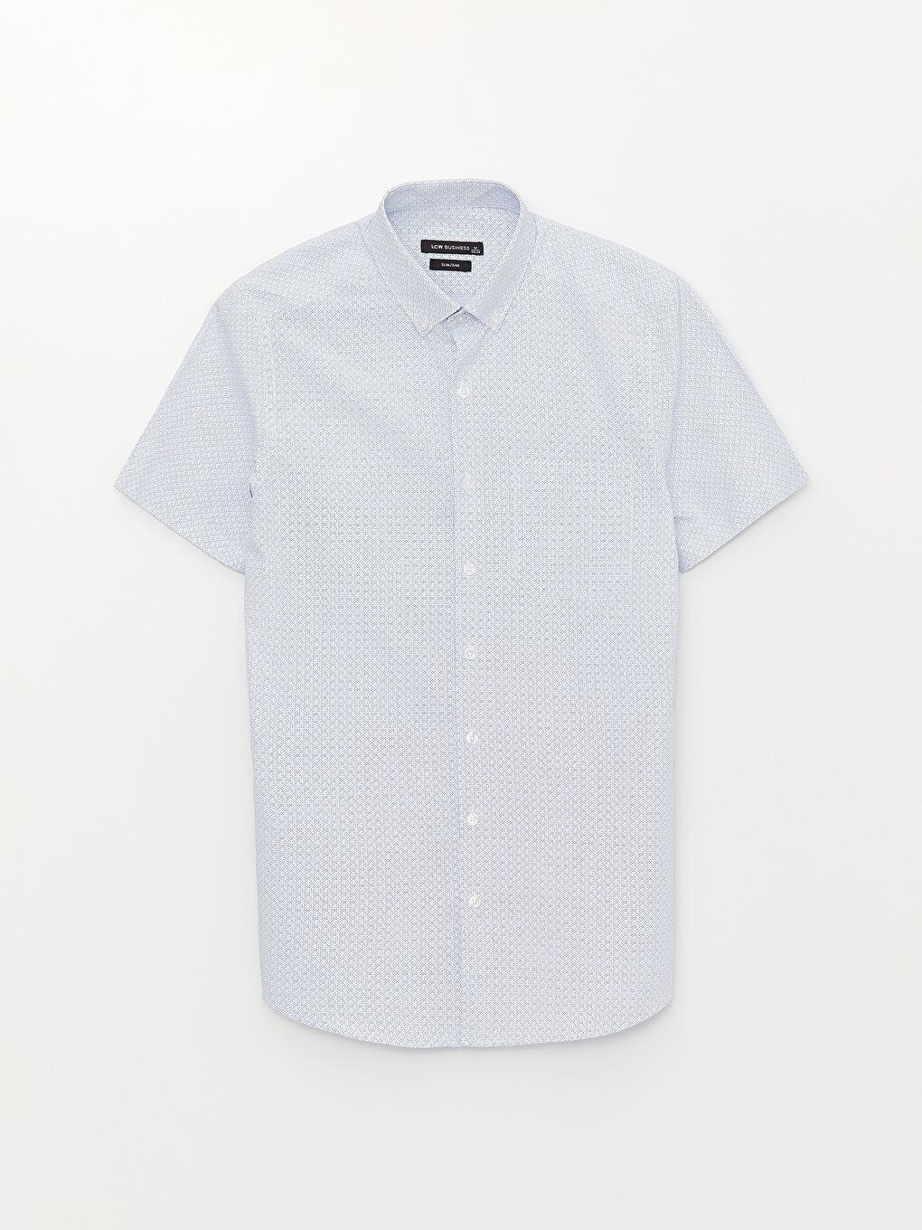 قميص رجالي بنقشة كم قصير بقصة رفيعة-5