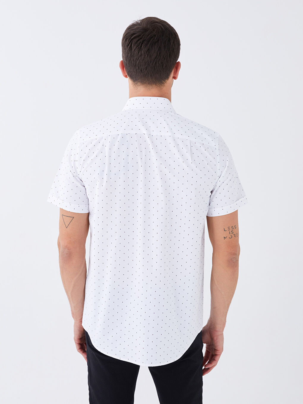 Regular Fit Short Sleeve Patterned Poplin Men's Shirt -S3CR11Z8-LU7