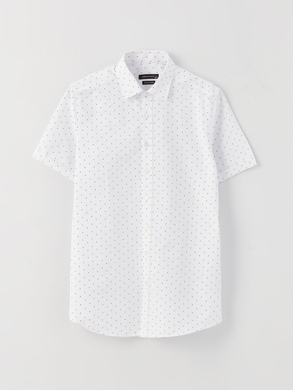 Regular Fit Short Sleeve Patterned Poplin Men's Shirt -S3CR11Z8-LU7