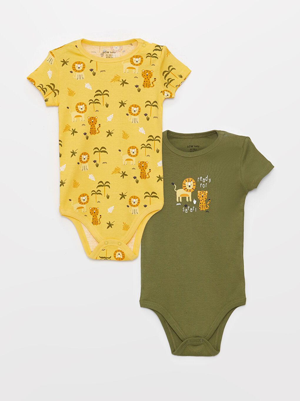 Crew Neck Short Sleeve Printed Baby Boy Bodysuit with Snap Crotch 2-Pack