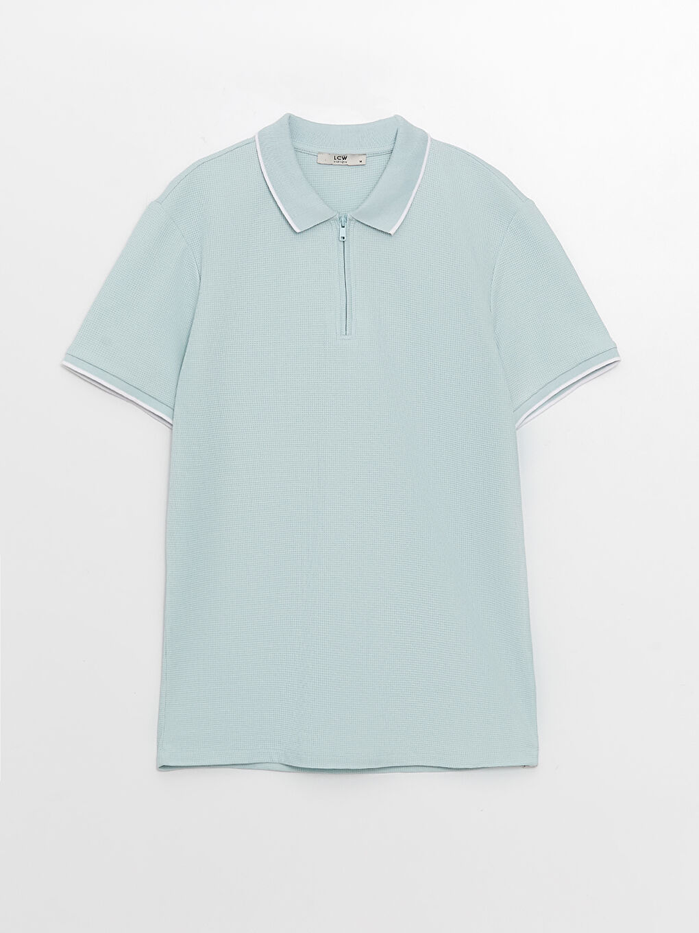 Turkuaz Polo Yaka Kısa Kollu Erkek Tişört-5