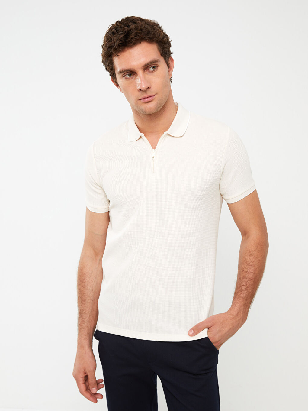 Polo Neck Short Sleeve Men's T-Shirt
