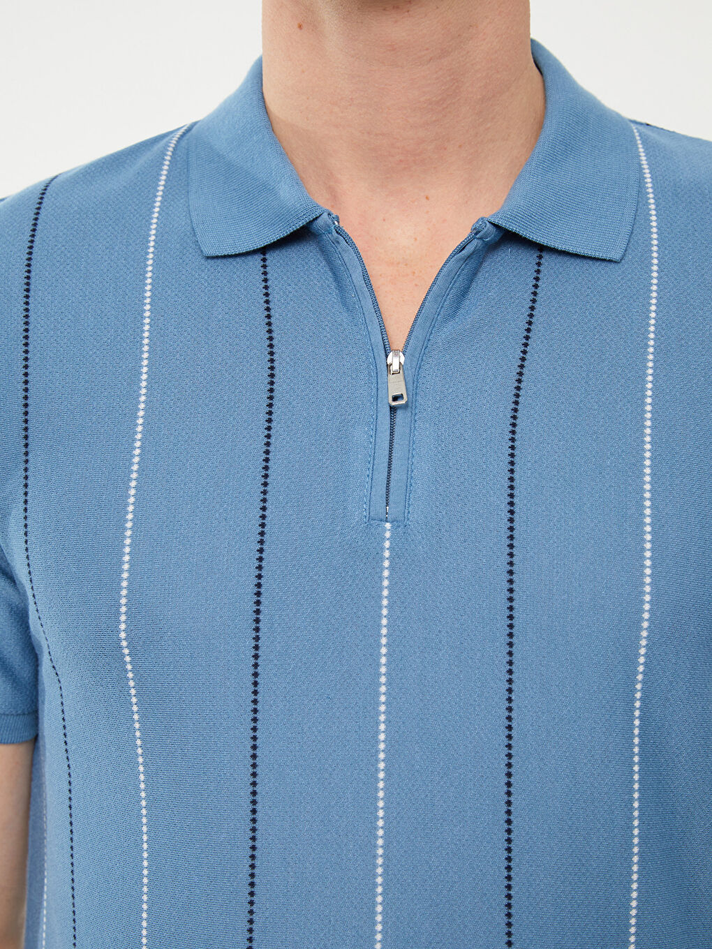 Tricou cu Guler Polo, Mânecă Scurtă, Vărgat, pentru Bărbați-3