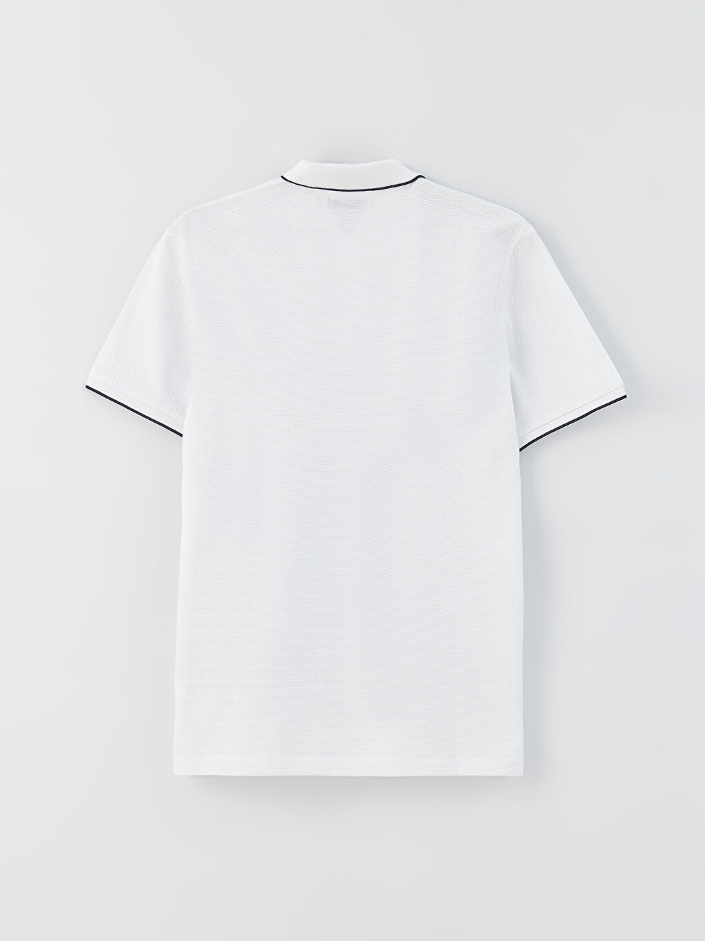 Beyaz Polo Yaka Kısa Kollu Erkek Tişört-6