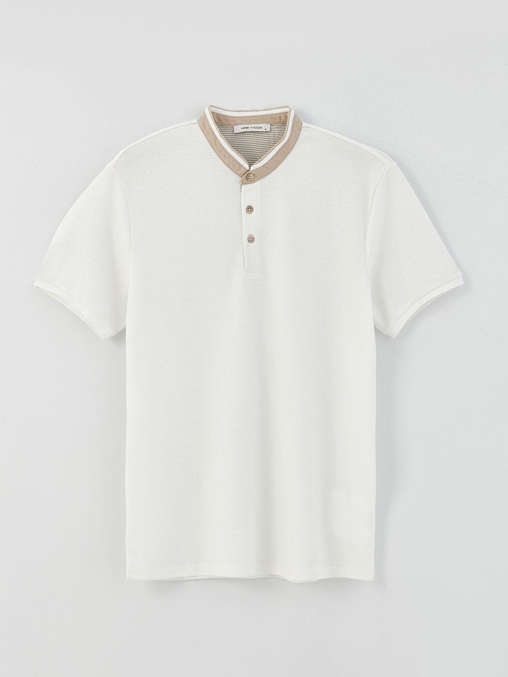 Футболка с воротником-стойкой и коротким рукавом для мужчин-5