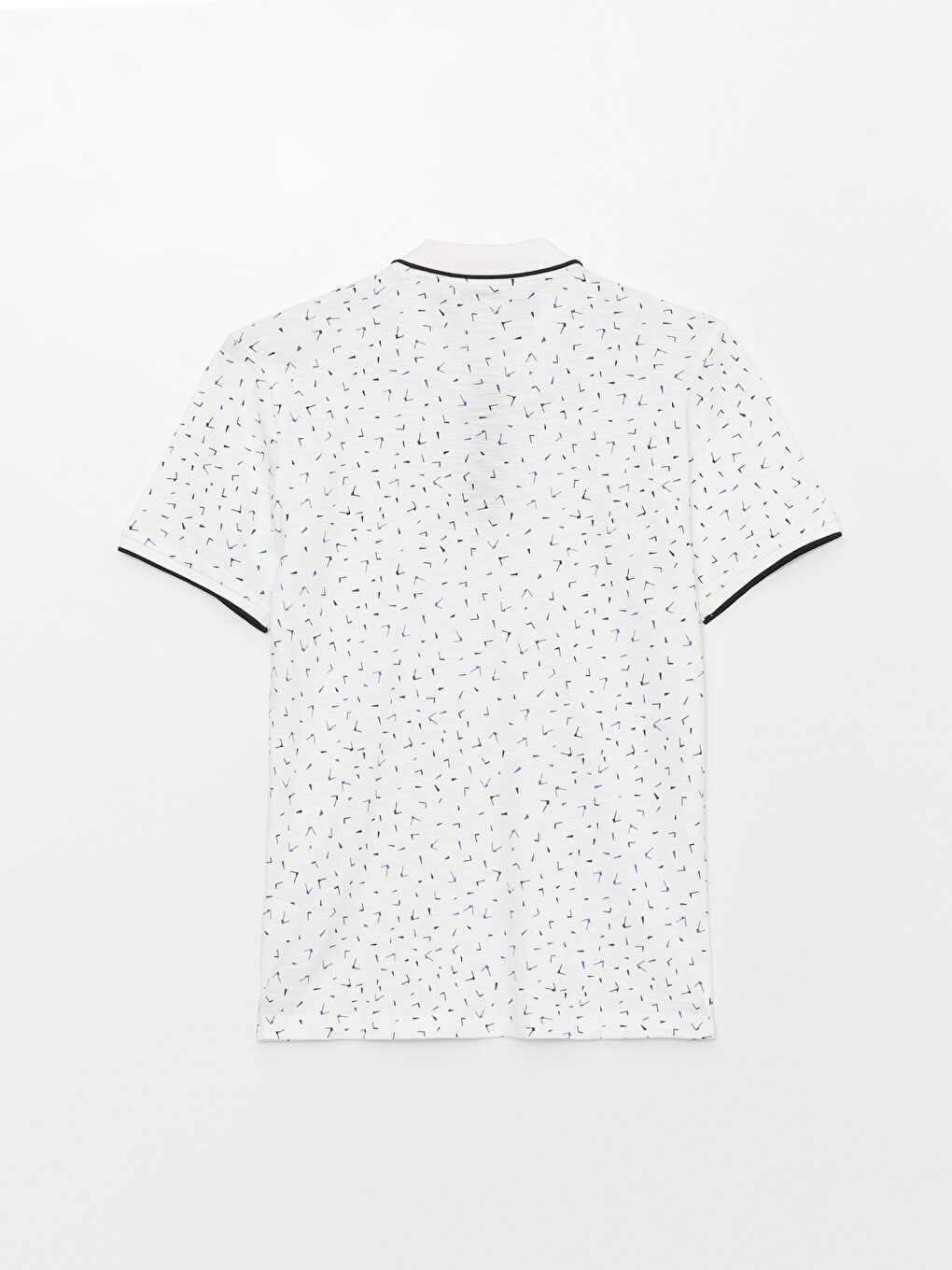 Polo Neck Short Sleeve Patterned Pique Men's T-Shirt-6