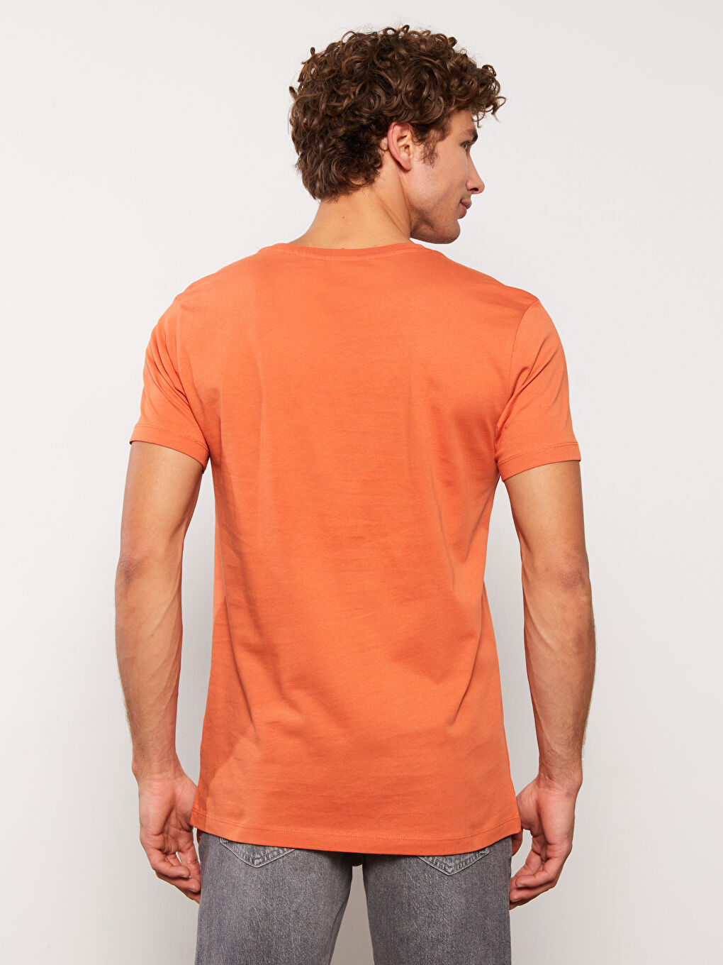 Crew Neck Short Sleeve Printed Combed Cotton Men's T-shirt-4