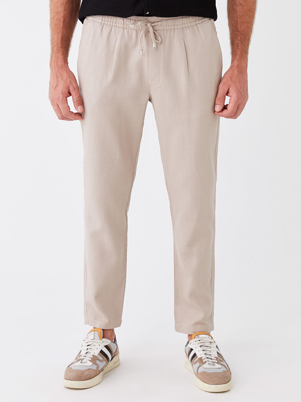 Bej Slim Fit Erkek Pantolon-2