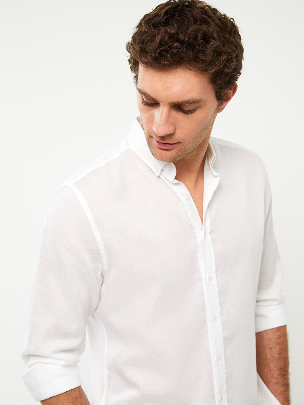 SOUTHBLUE Regular Fit Long Sleeve Linen Blended-Blend Men's Shirt -S3CR54Z8-R9J