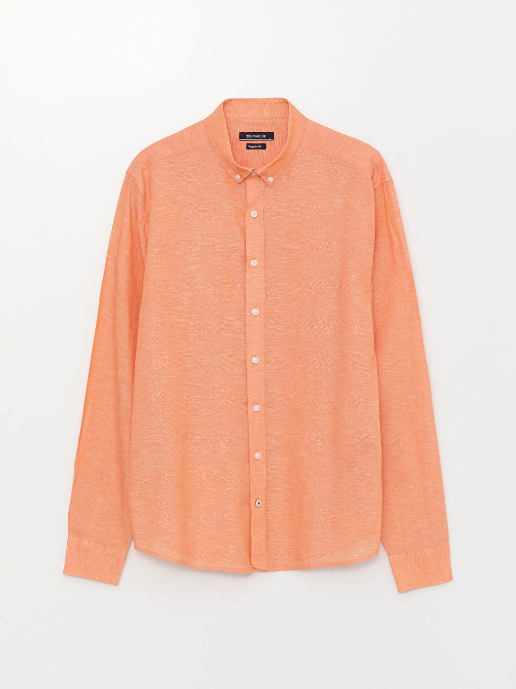 Ерлерге арналған стандартты пішім ұзын жең зығыр қоспасы жейде-6