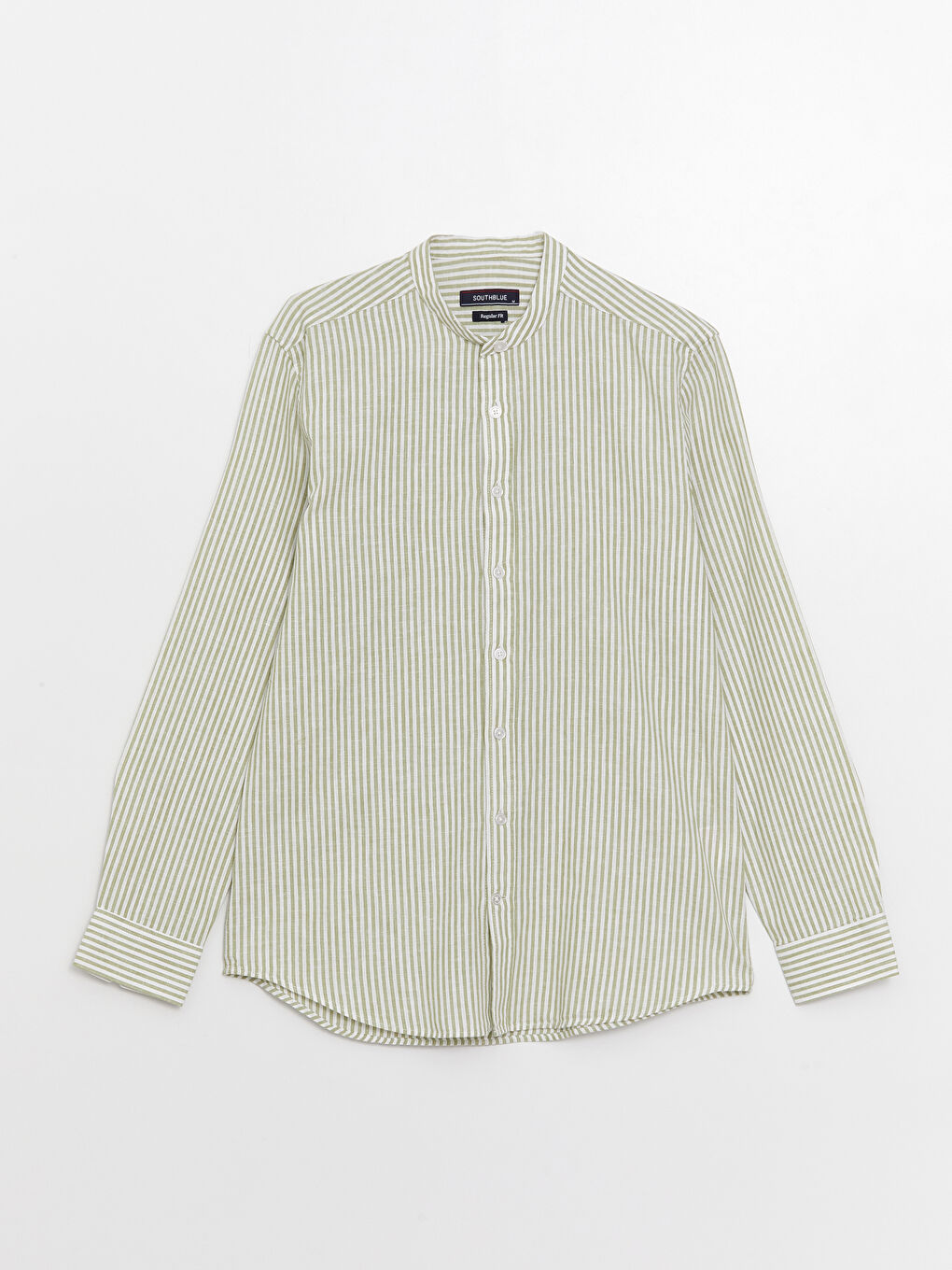 قميص رجالي كم طويل مخطط بقصة عادية-7