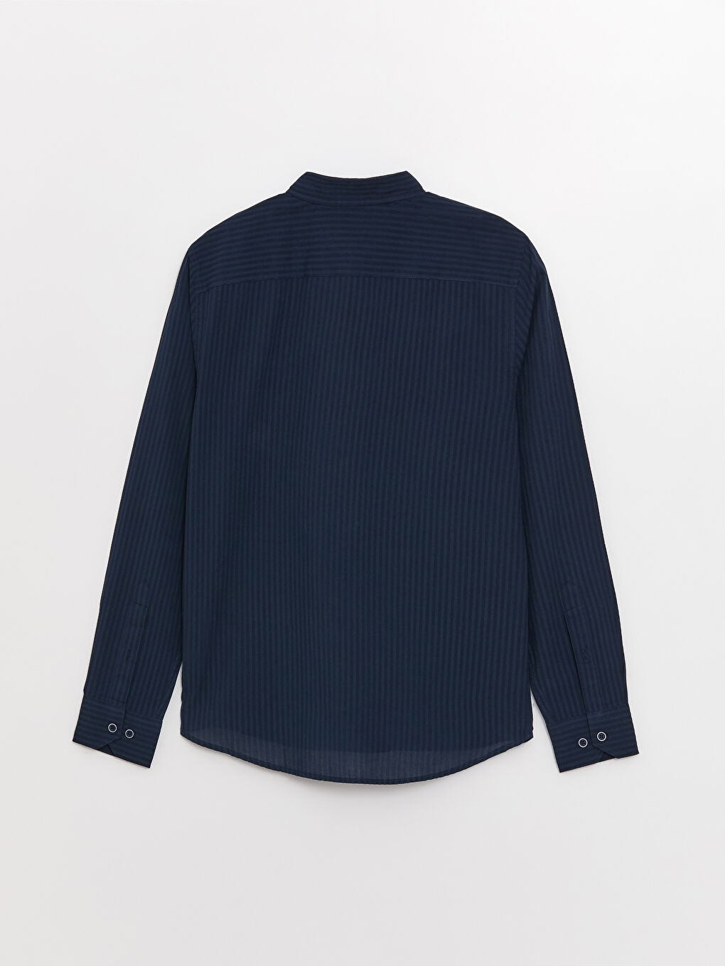 ерлерге арналған ұзын жең жолақты стандартты пішім жейде-6