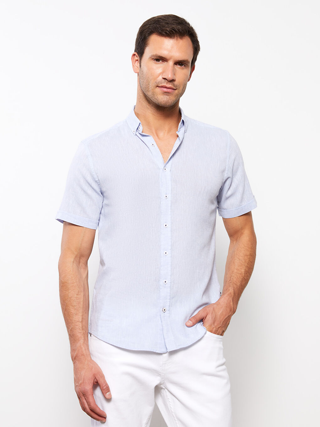 Regular Fit Short Sleeve Men's Shirt-1