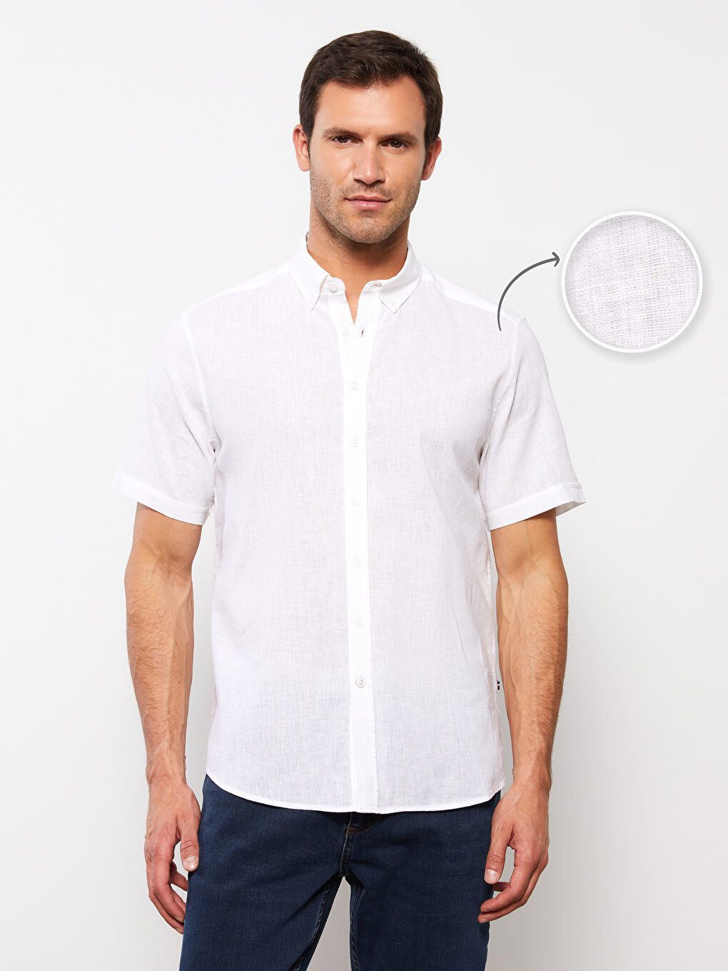 قميص رجالي بكم قصير بقصة عادية