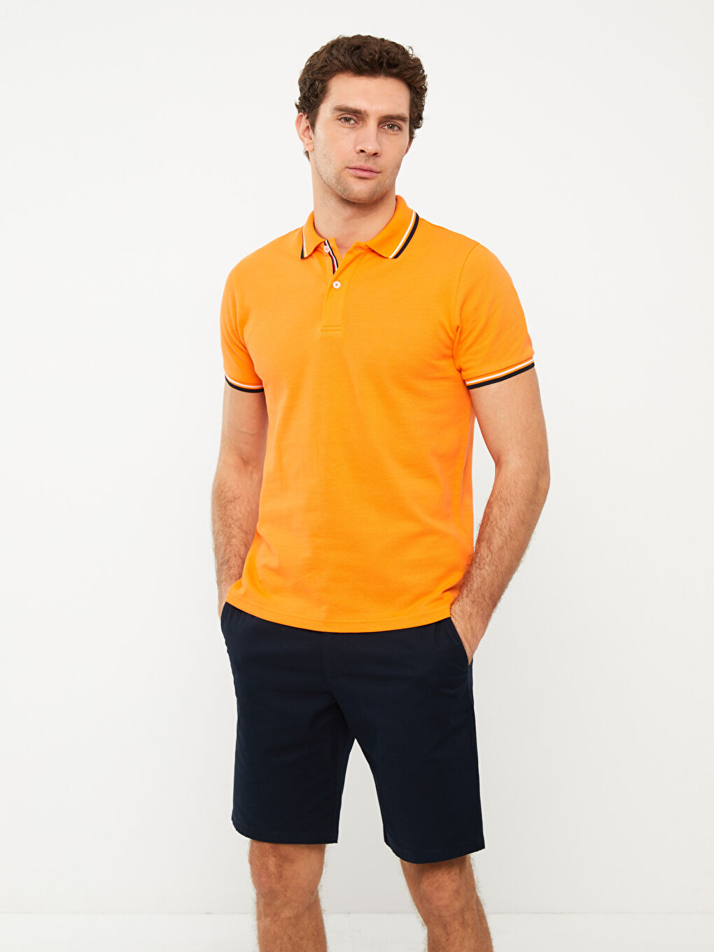 SOUTHBLUE Lacivert Slim Fit Armürlü Erkek Şort - 1