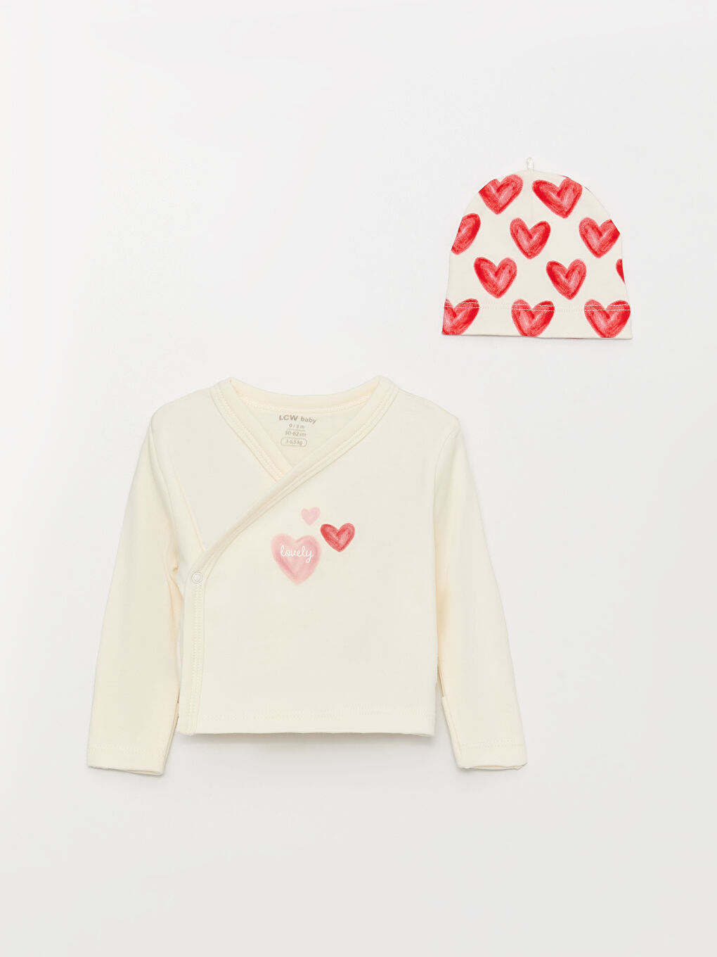 Ekru Bisiklet Yaka Uzun Kollu Baskılı Kız Bebek Hastane Çıkış Seti-3