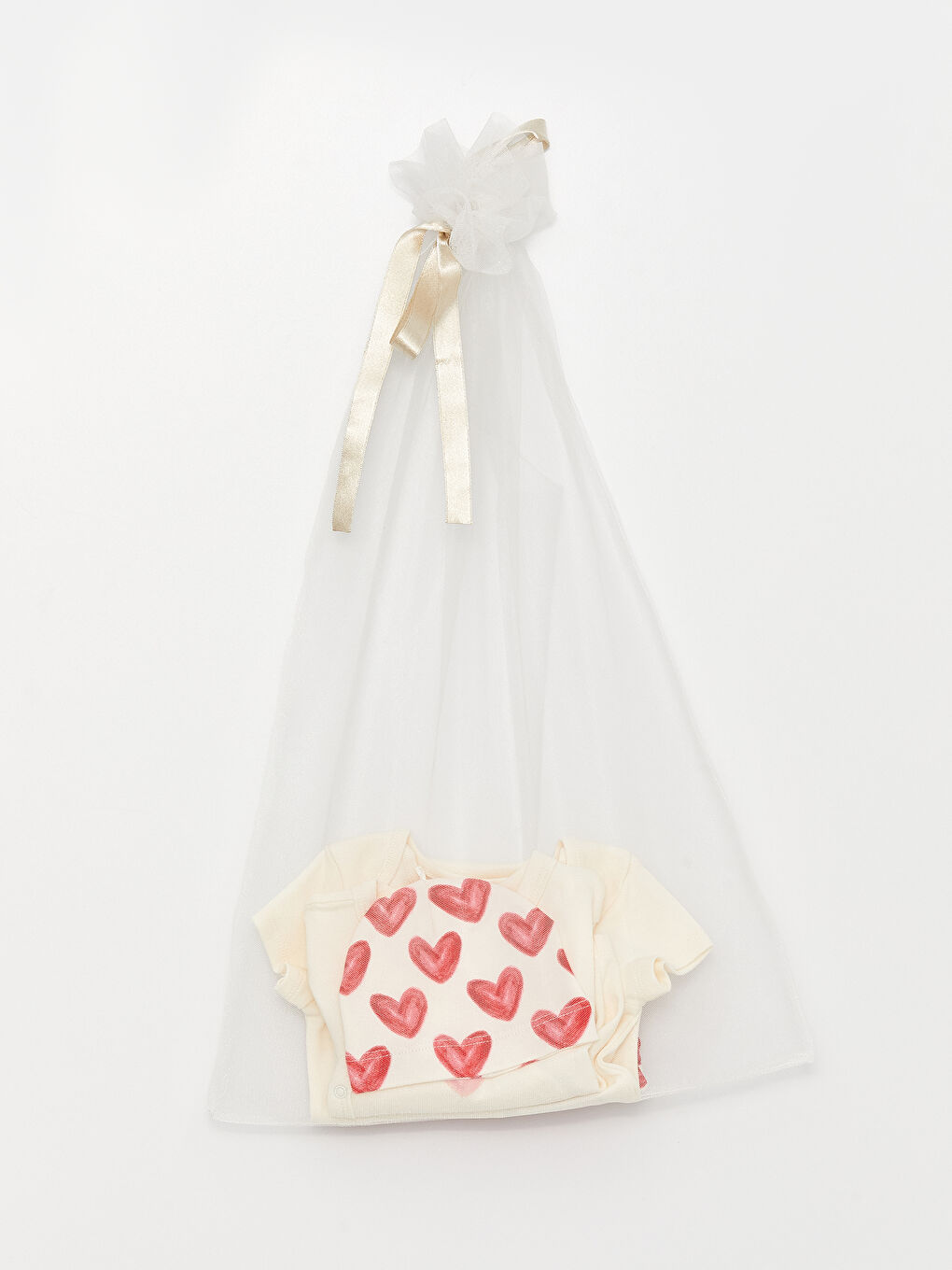 Ekru Bisiklet Yaka Uzun Kollu Baskılı Kız Bebek Hastane Çıkış Seti-1