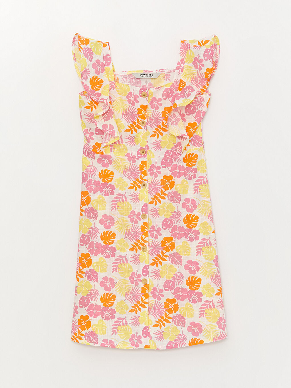 კვადრატული საყელო მოკლე სახელო გოგონებისთვის კაბა