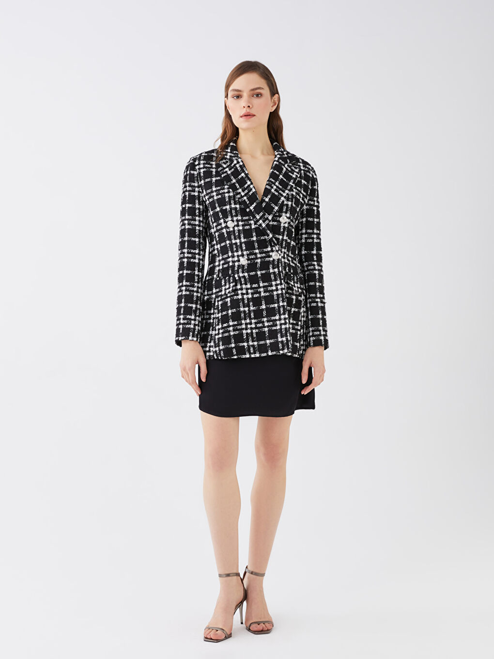 LCW Vision Patterned Long Sleeve Women's Blazer Jacket -S3CS02Z8-LKX