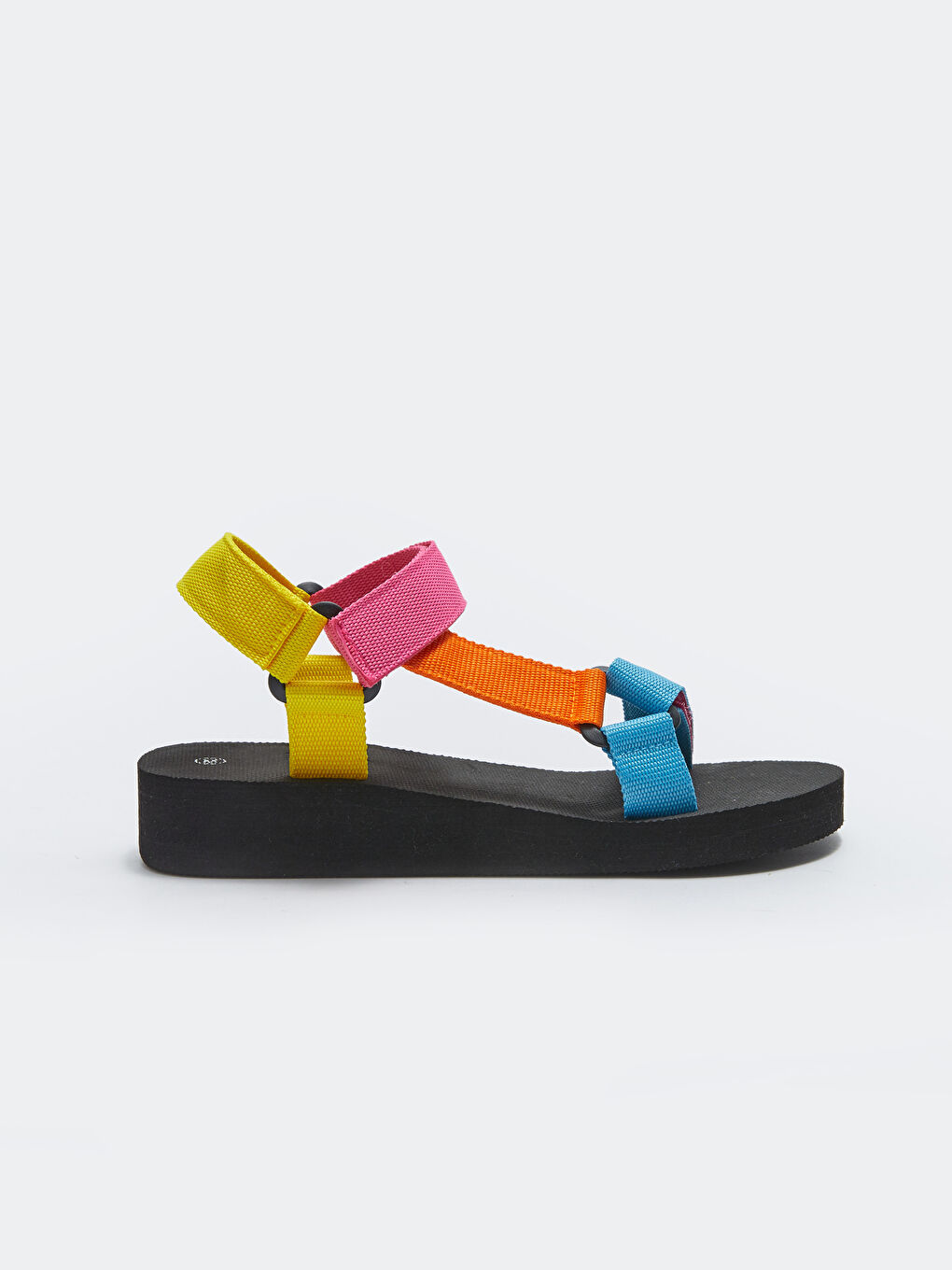 Sandales à Bloc de Couleurs pour Femmes avec Velcro-1