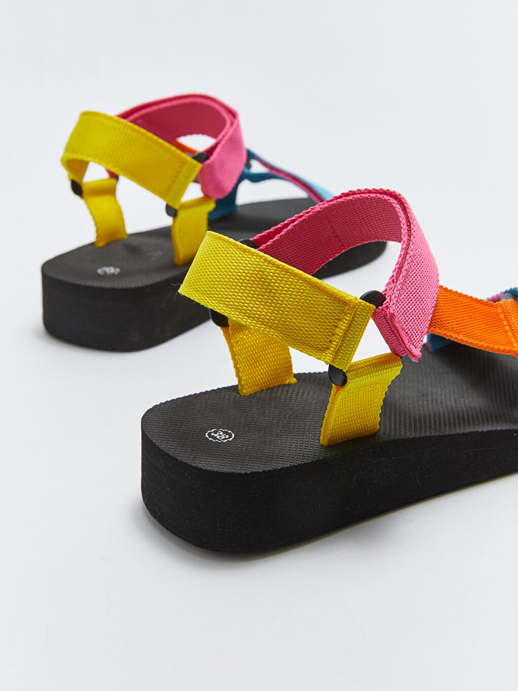 Sandales à Bloc de Couleurs pour Femmes avec Velcro-4