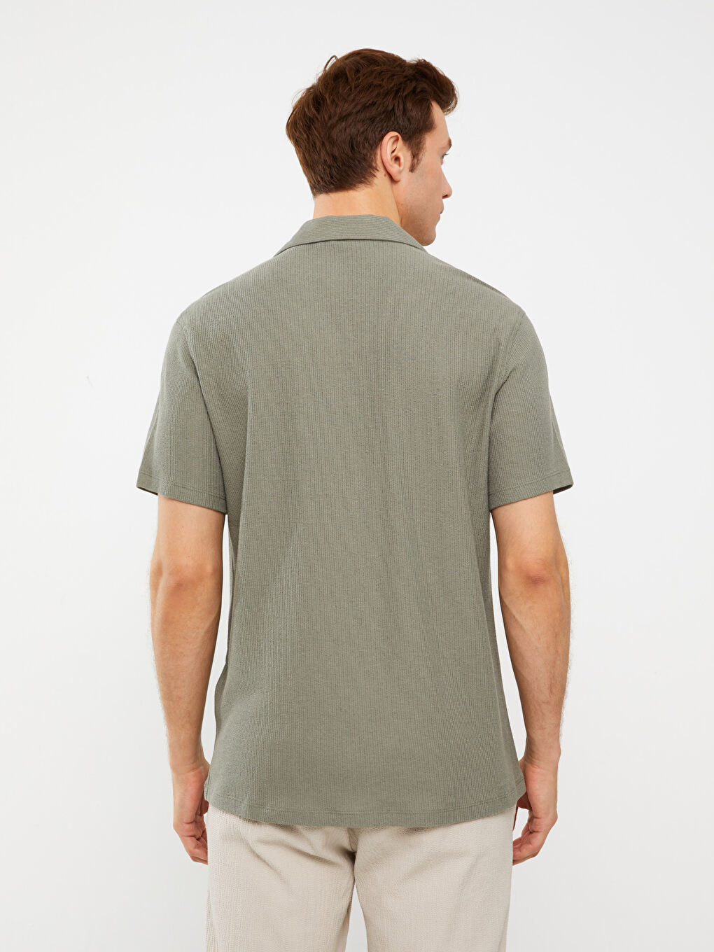 Yeşil Regular Fit Kısa Kollu Erkek Gömlek-4