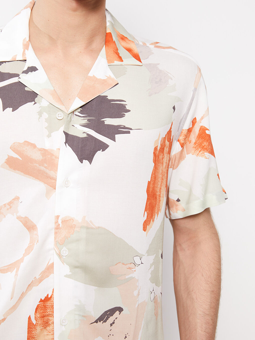 Chemise à motifs à manches courtes pour hommes, coupe régulière-3