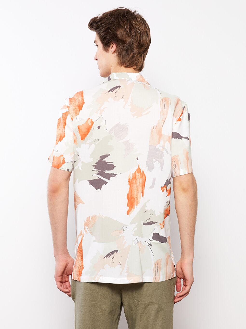 Chemise à motifs à manches courtes pour hommes, coupe régulière-4