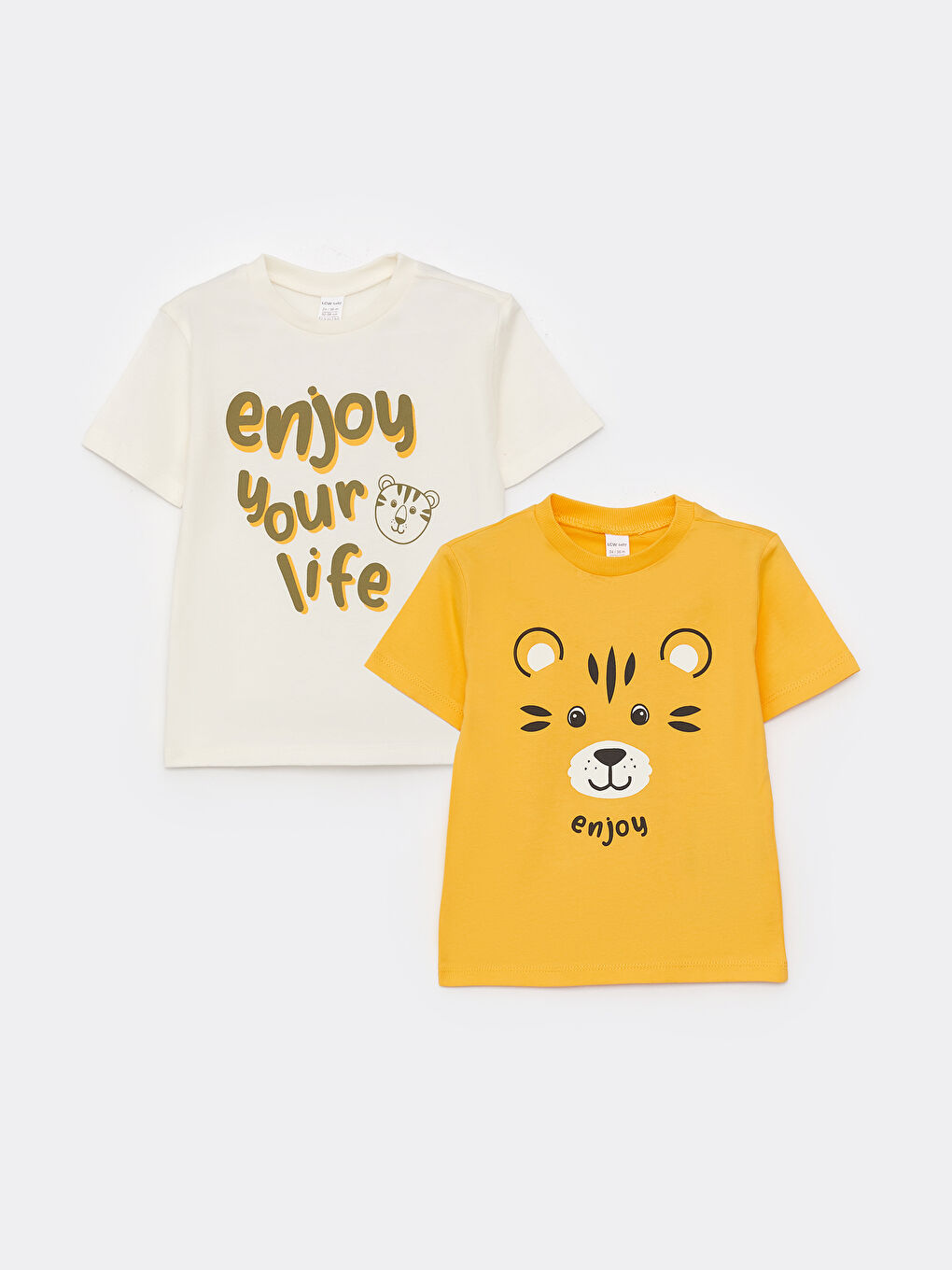 Crew Neck Short Sleeve Printed Baby Boys' T-Shirt 2 Pack