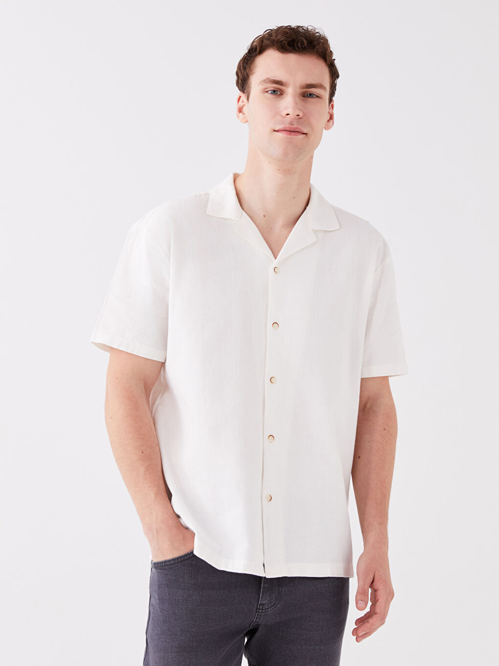 Regular Fit Short Sleeve Men's Shirt-1