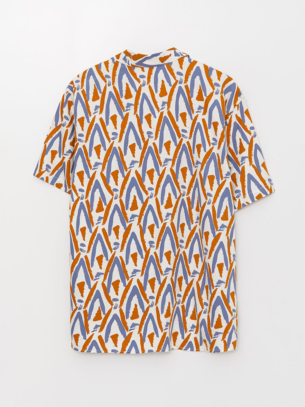 Mavi Regular Fit Kısa Kollu Desenli Viskon Erkek Gömlek-6