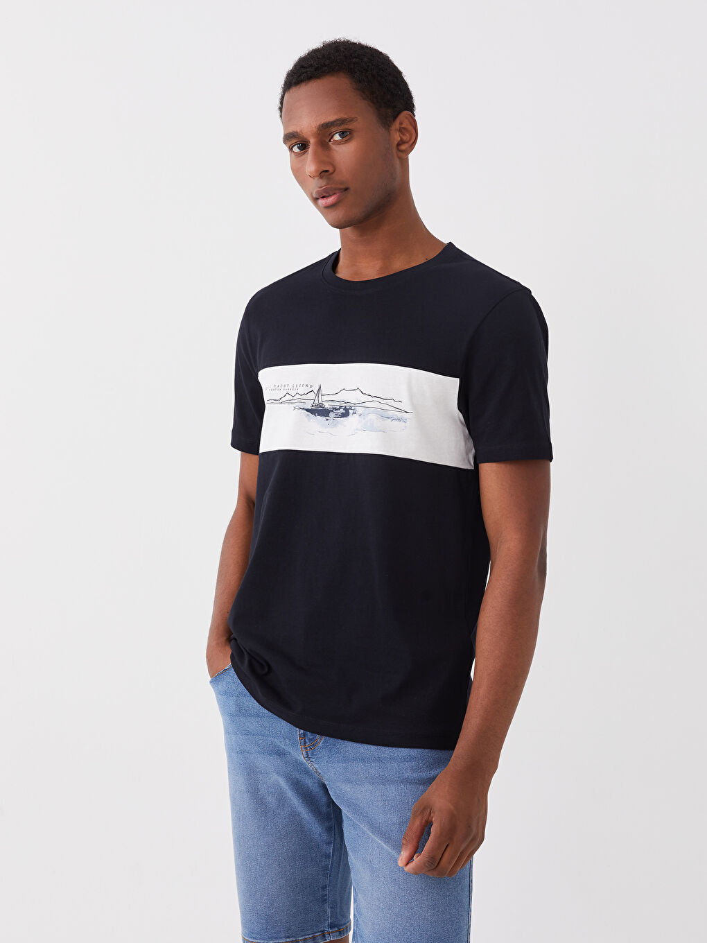 SOUTHBLUE Crew Neck Short Sleeve Printed Combed Cotton Men's T-shirt -S3CS58Z8-RMP