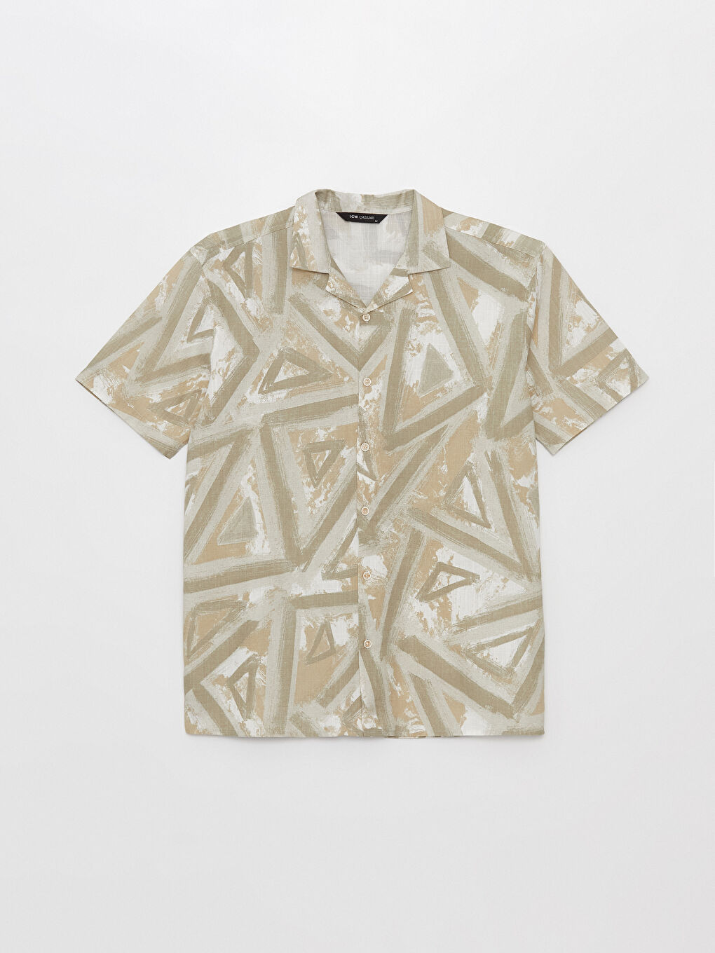 Regular Fit Short Sleeve Patterned Viscose Men's Shirt-5