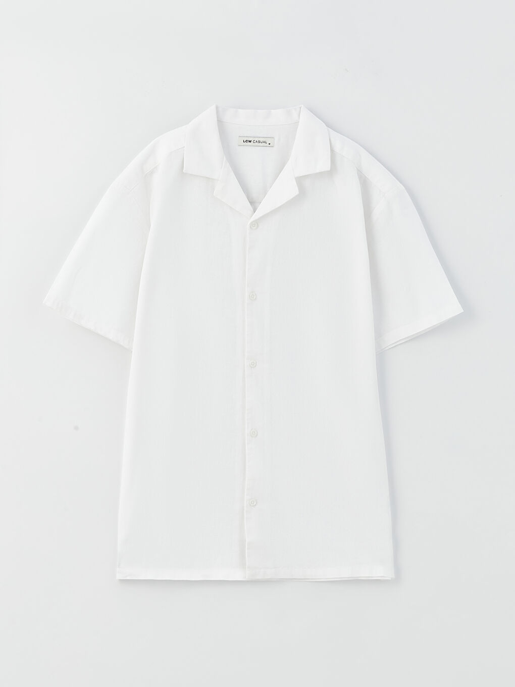 Regular Fit Short Sleeve Linen Blend Men's Shirt-5