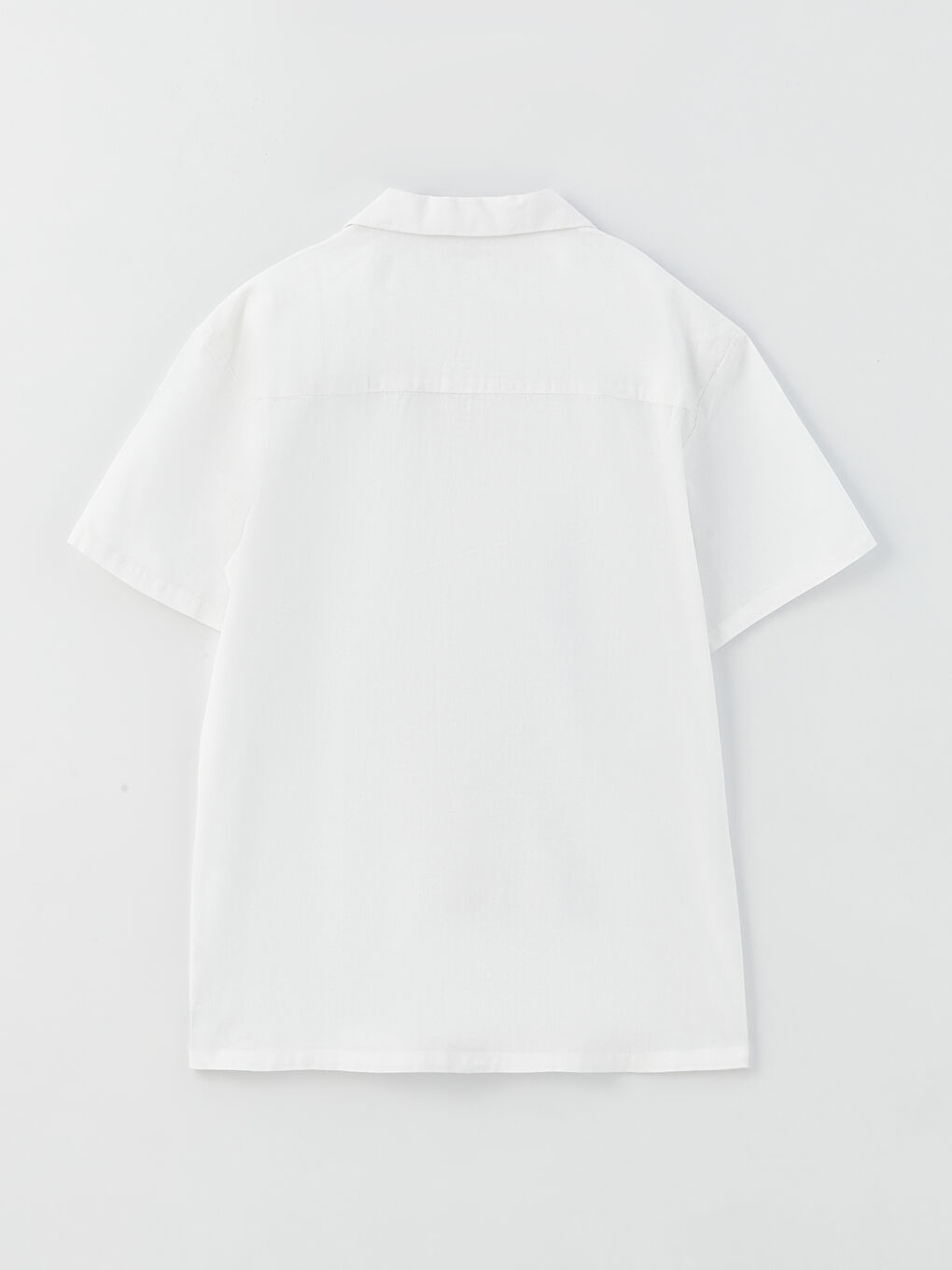 Regular Fit Short Sleeve Linen Blend Men's Shirt-6