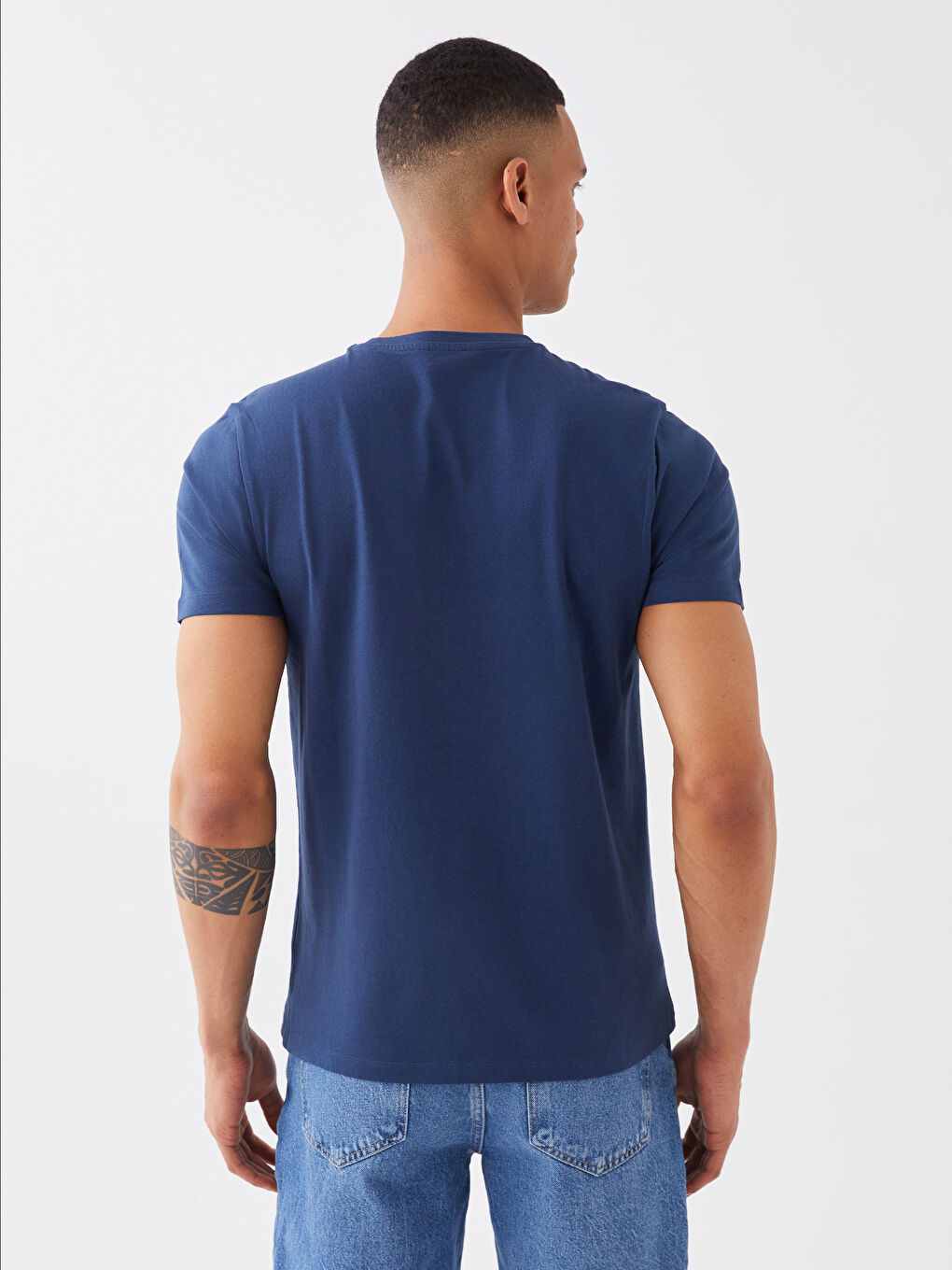 Crew Neck Short Sleeve Printed Combed Cotton Men's T-shirt-4