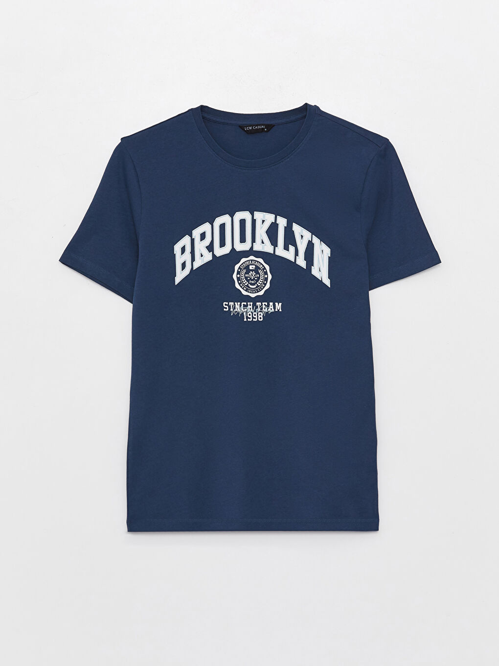 Crew Neck Short Sleeve Printed Combed Cotton Men's T-shirt-5