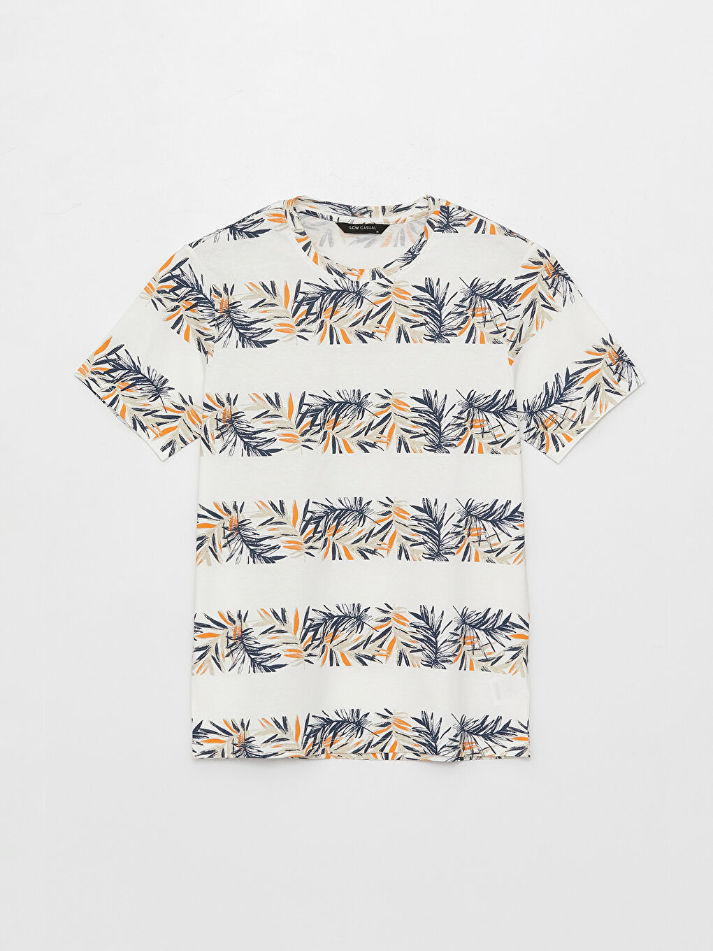 Crew Neck Short Sleeve Patterned Jersey Men's T-Shirt-5