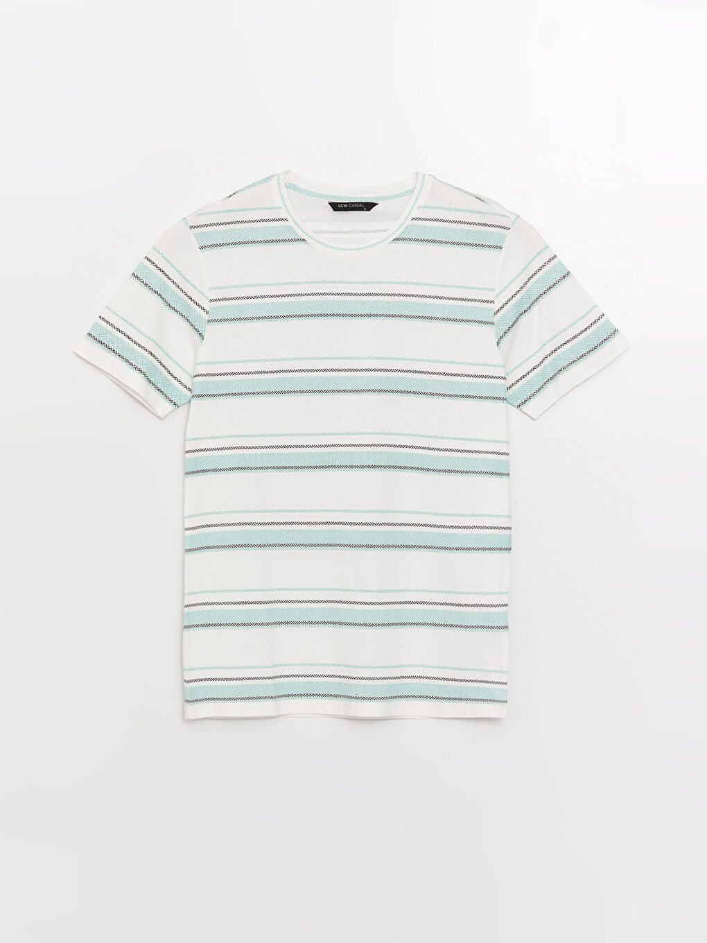 Crew Neck Short Sleeve Striped Jersey Men's T-Shirt-5