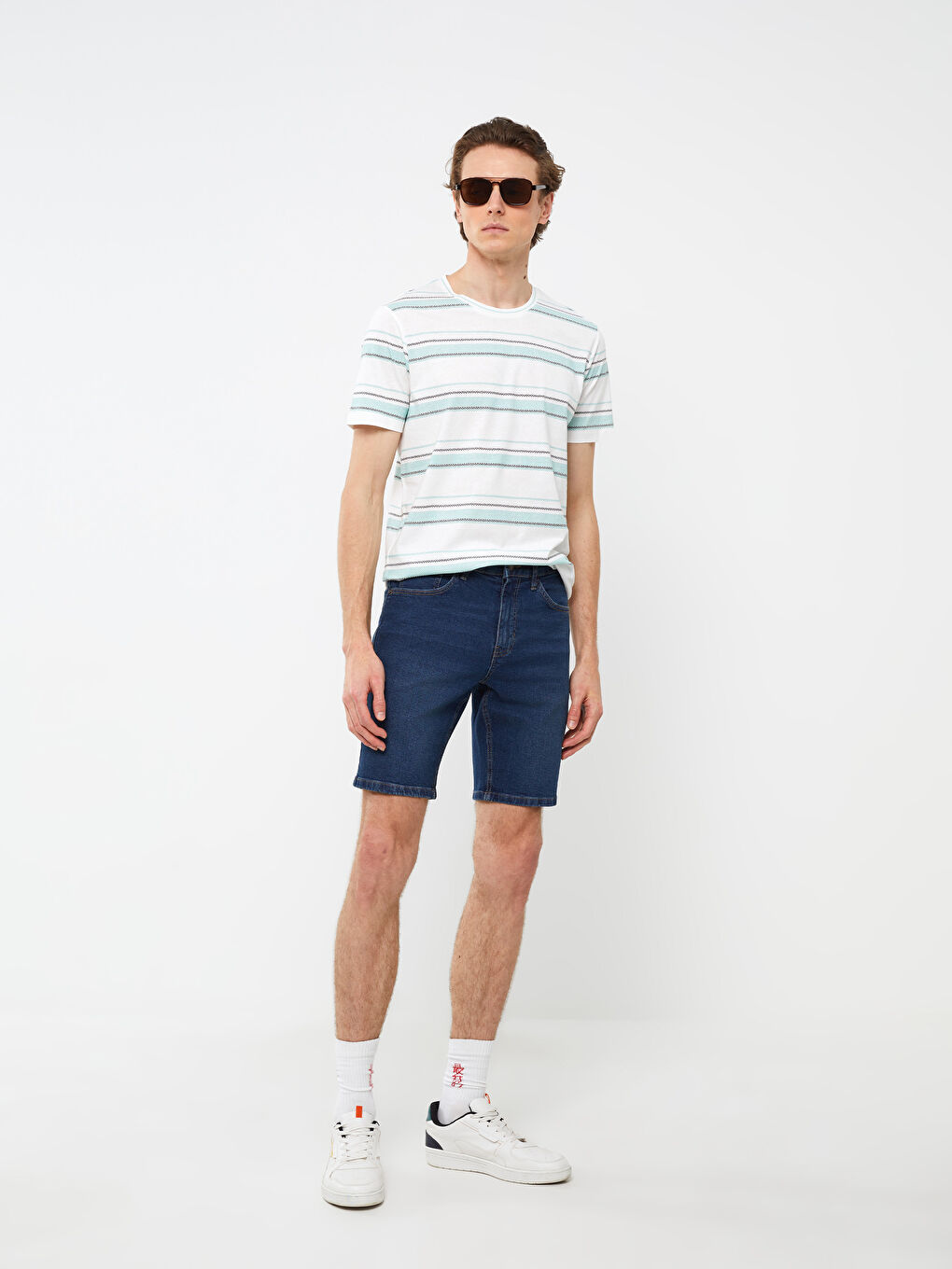 Crew Neck Short Sleeve Striped Jersey Men's T-Shirt-2