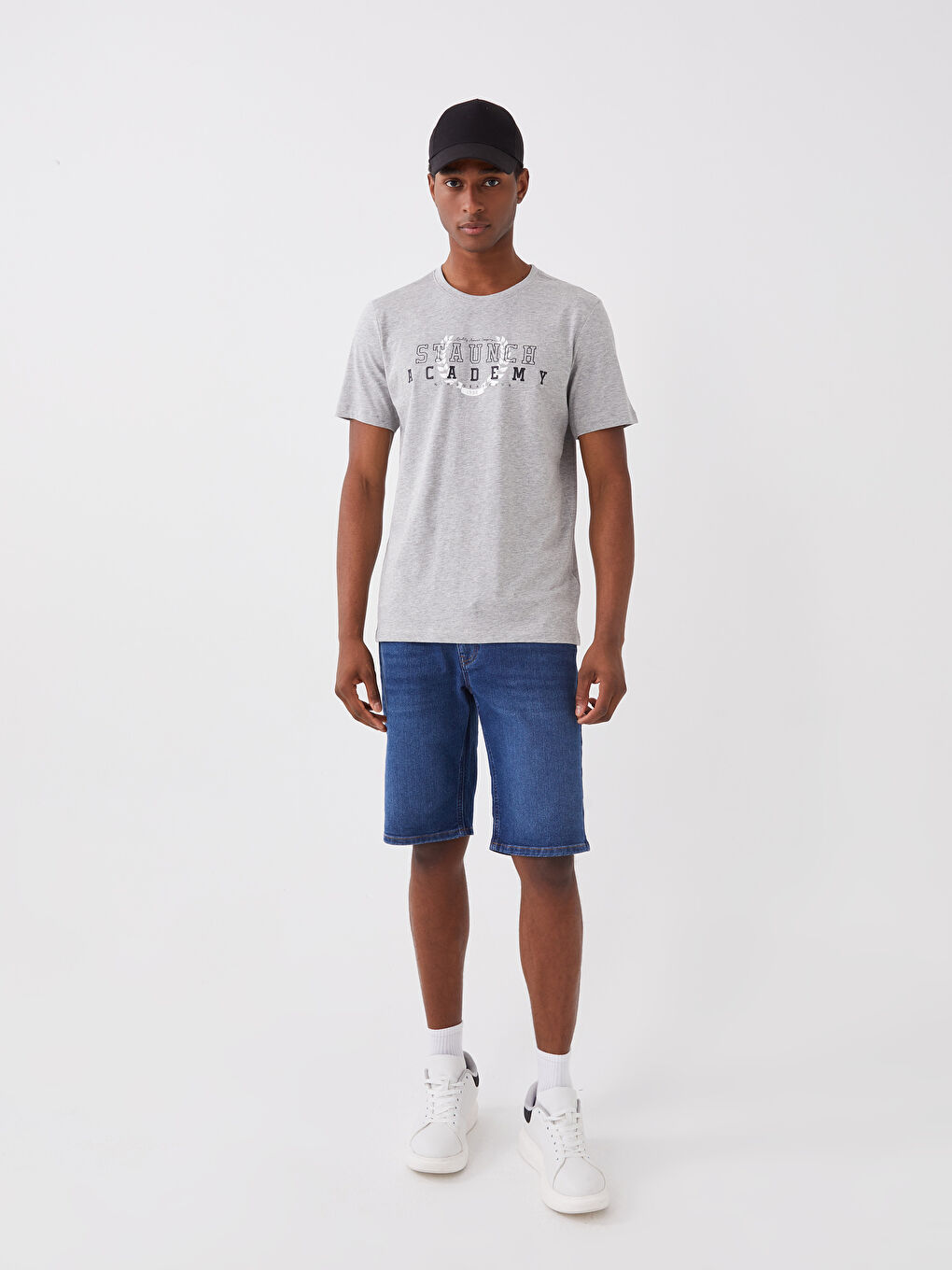 Crew Neck Short Sleeve Printed Combed Cotton Men's T-shirt-2