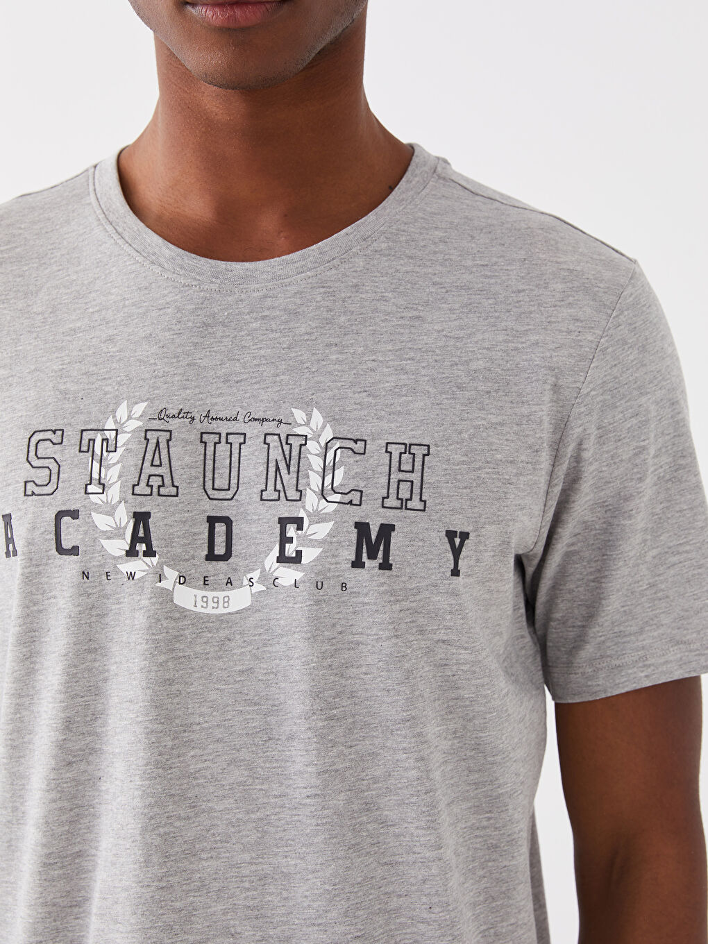 Crew Neck Short Sleeve Printed Combed Cotton Men's T-shirt-3