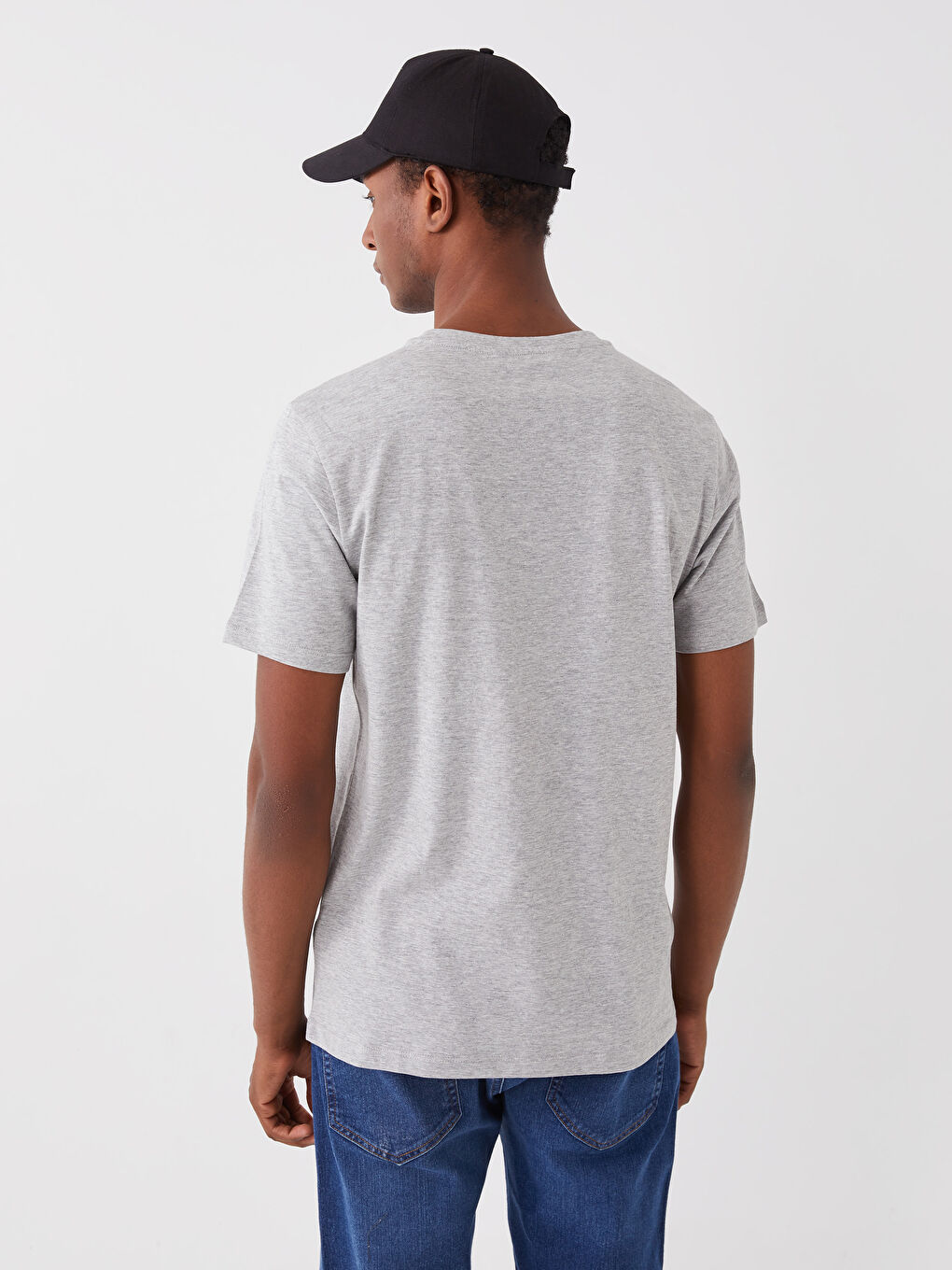 Crew Neck Short Sleeve Printed Combed Cotton Men's T-shirt-4