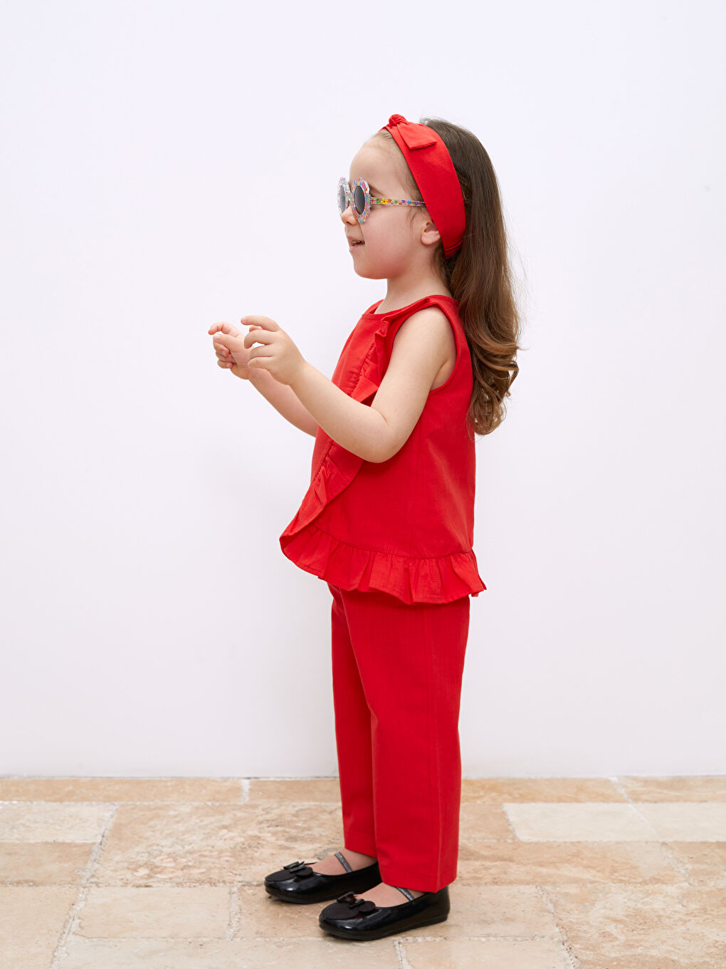 LCW baby Kirmizi Bisiklet Yaka Basic Kız Bebek 3'lü Takım - 1