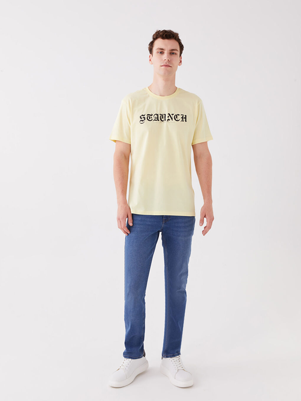 Crew Neck Short Sleeve Printed Combed Cotton Men's T-shirt-2