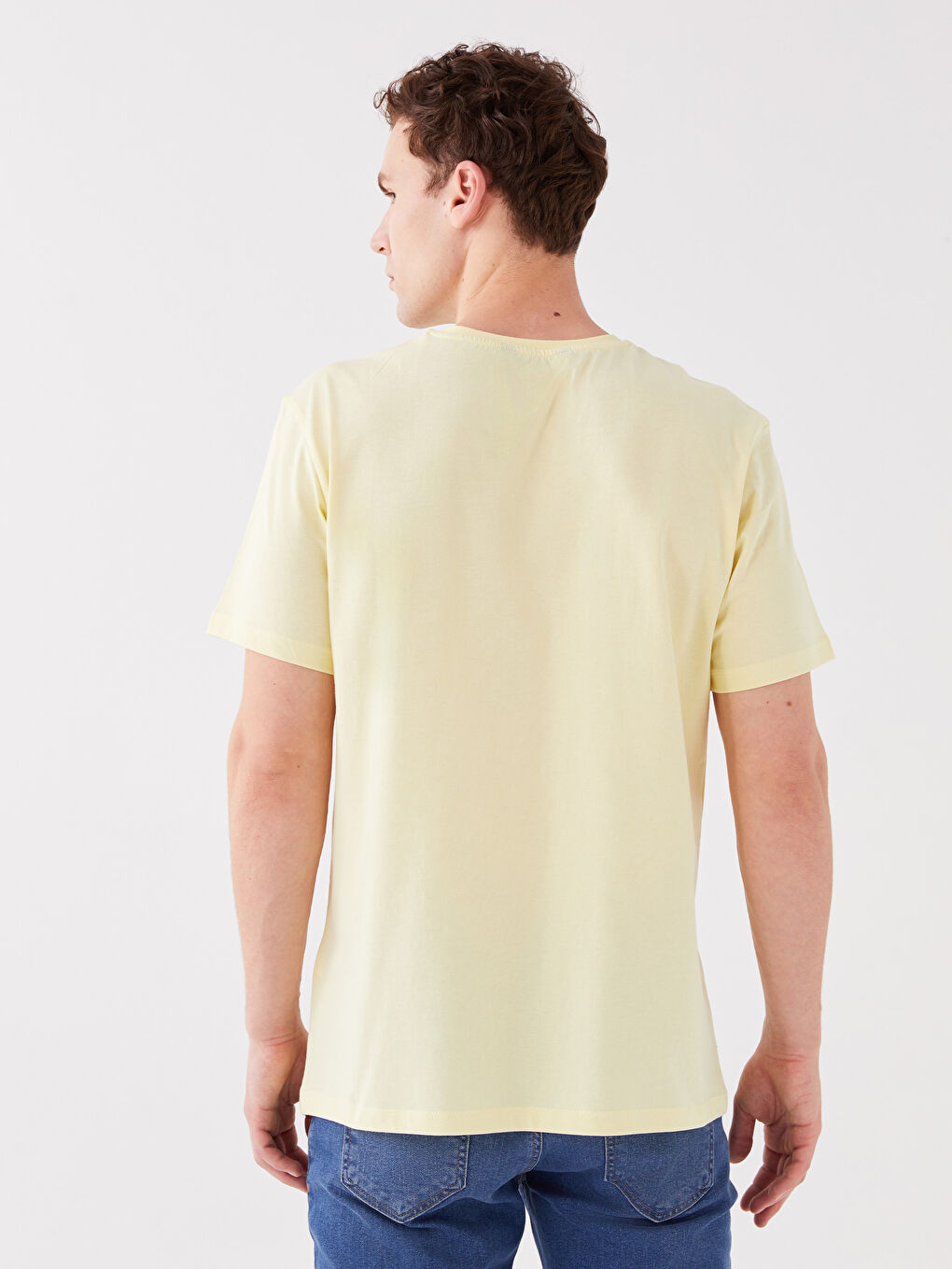 Crew Neck Short Sleeve Printed Combed Cotton Men's T-shirt-4