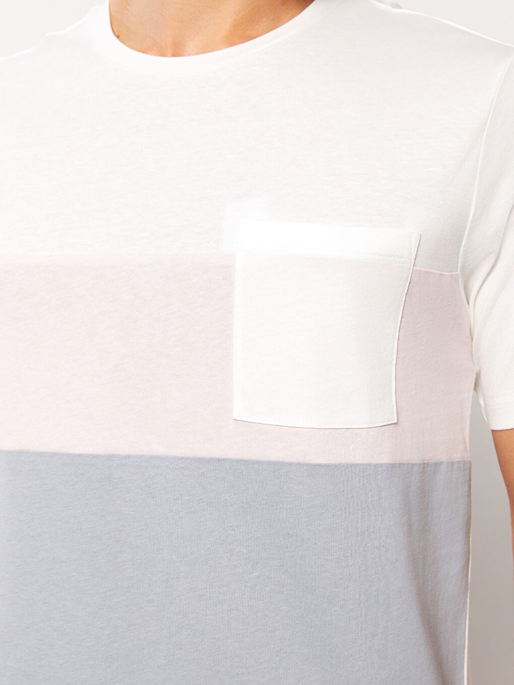 Crew Neck Short Sleeve Color Block Jersey Men's T-Shirt-3